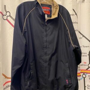 Vintage Mens Navy Blue Jacket with Tan Accents by Twenty Outerwear XL